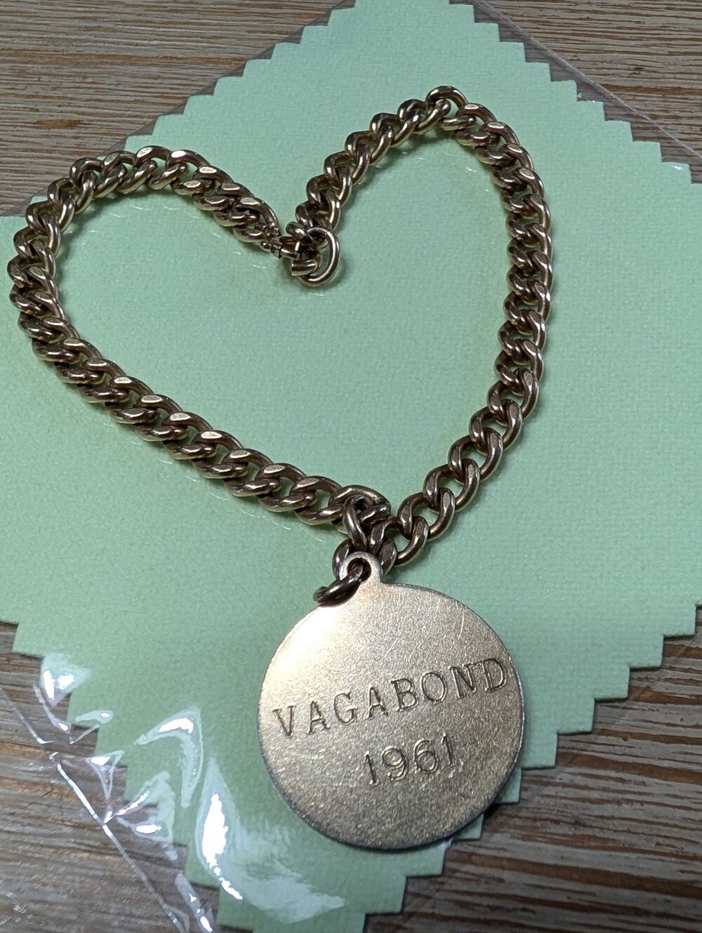 12K Gold VAGABOND Charm 1961 Antique Vintage Bracelet
